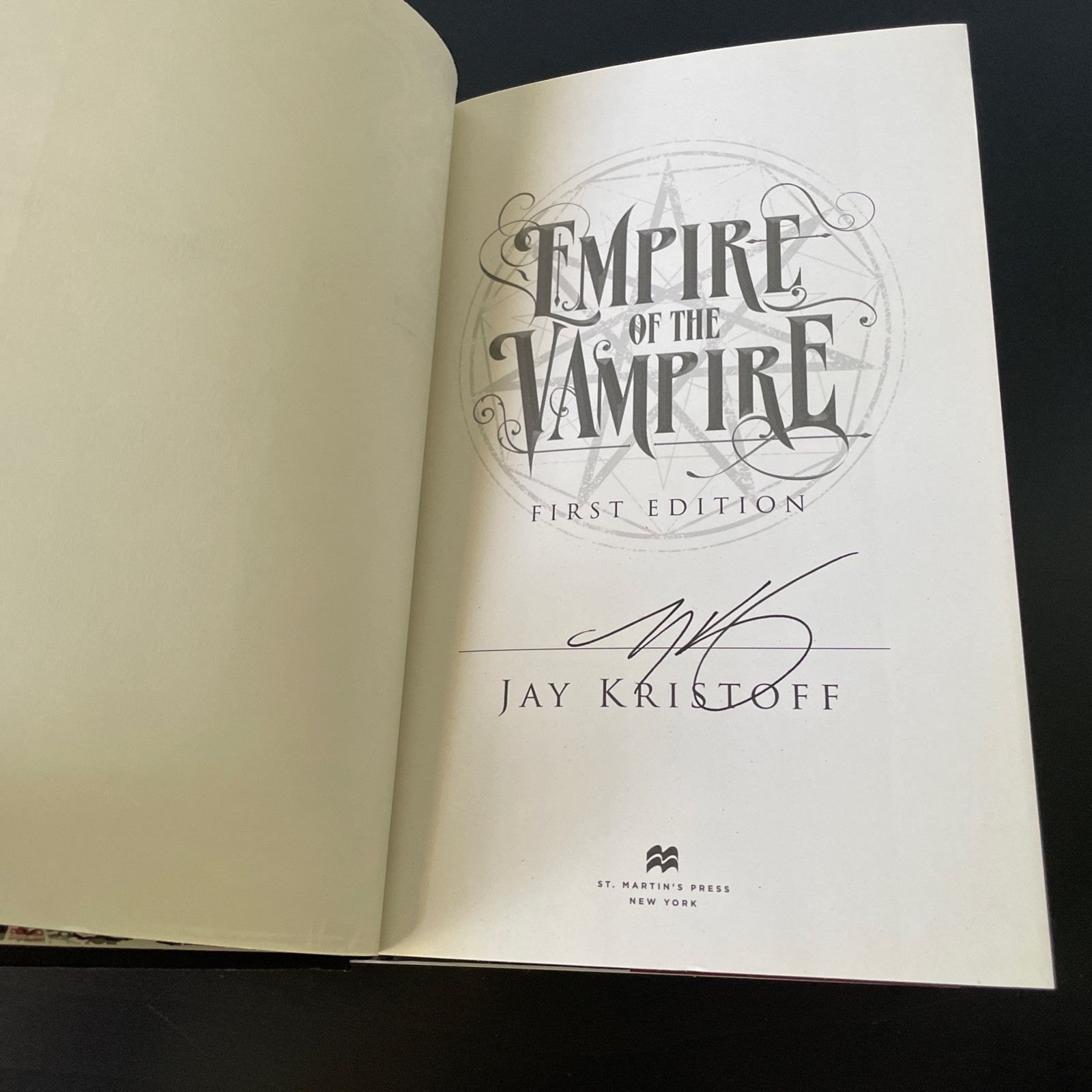 Signed Empire of the Vampire by Jay Kristoff Barnes & Noble Exclusive Edition HC