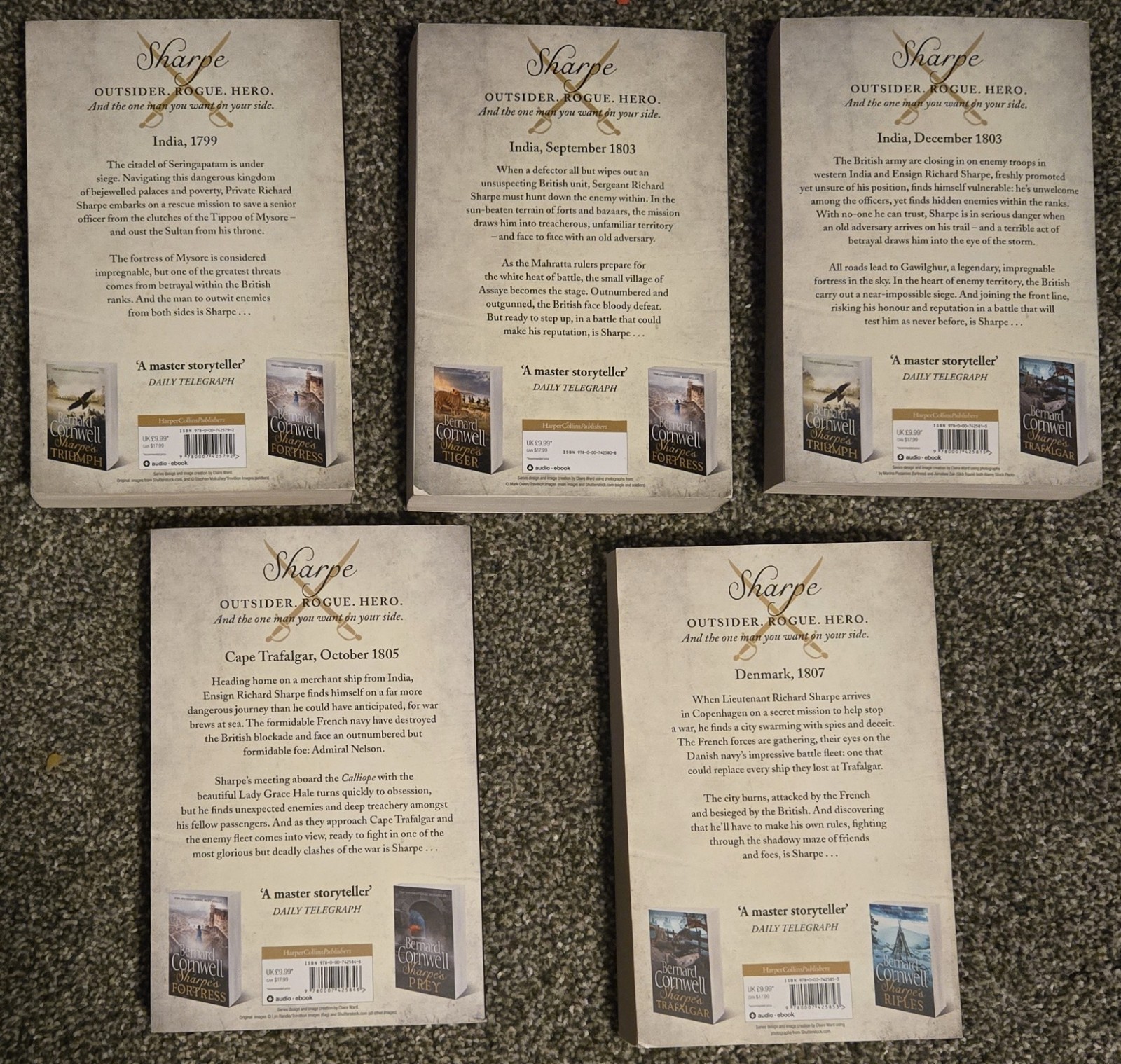 Bernard Cornwell Sharpe Series: Tiger, Triumph, Fortress, Trafalgar, Prey TPB