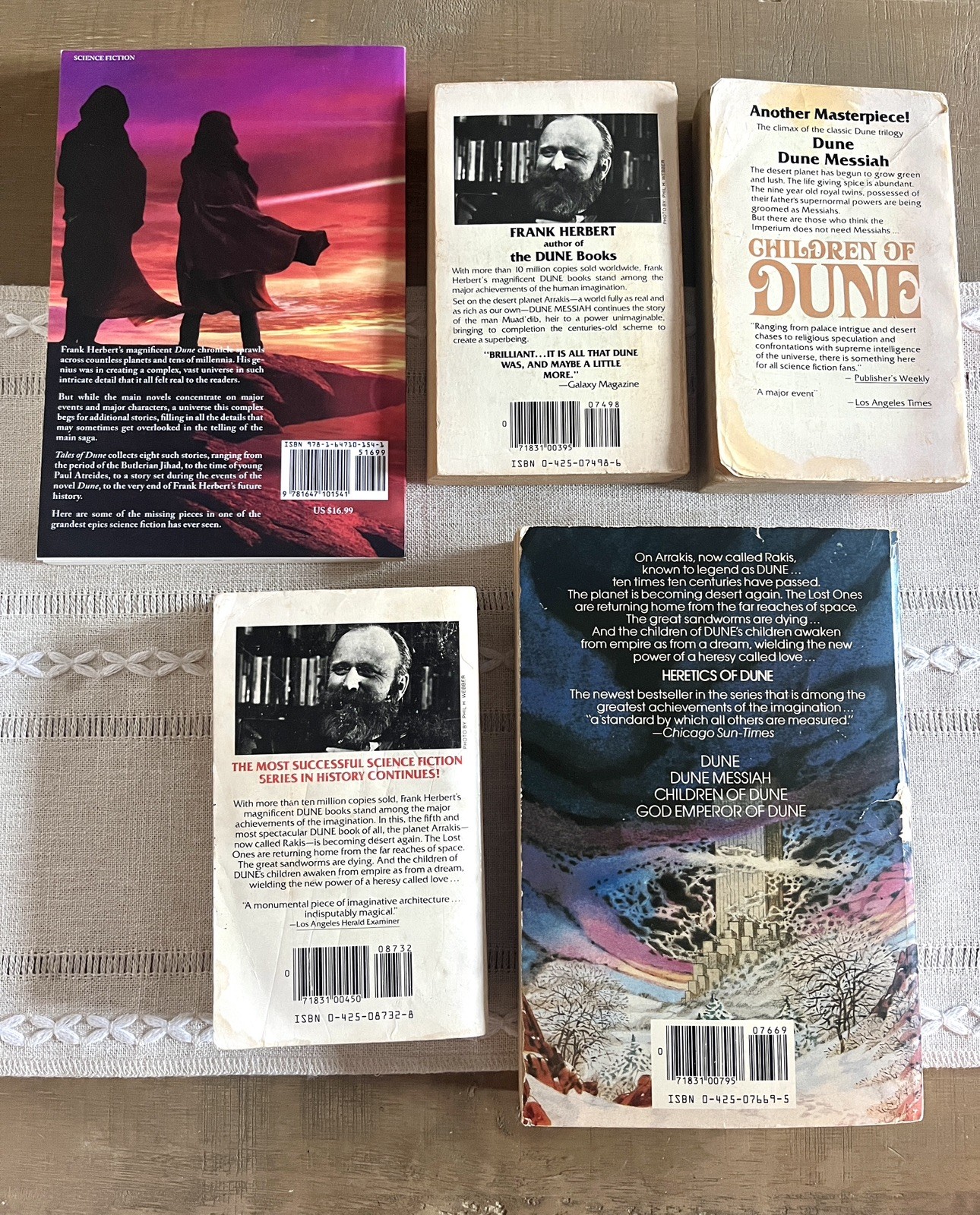 Frank Herbert Dune Series Lot of 5 Berkley 1984 Sci-Fi Paperbacks