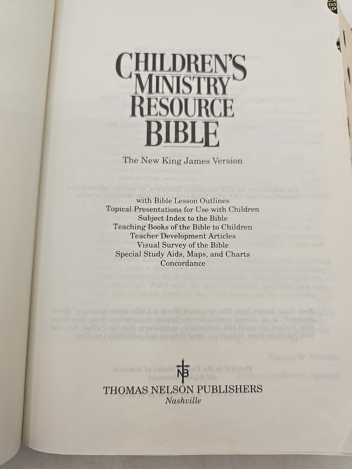 The Children’s Ministry Resource Bible NKJV 1991 Hardcover