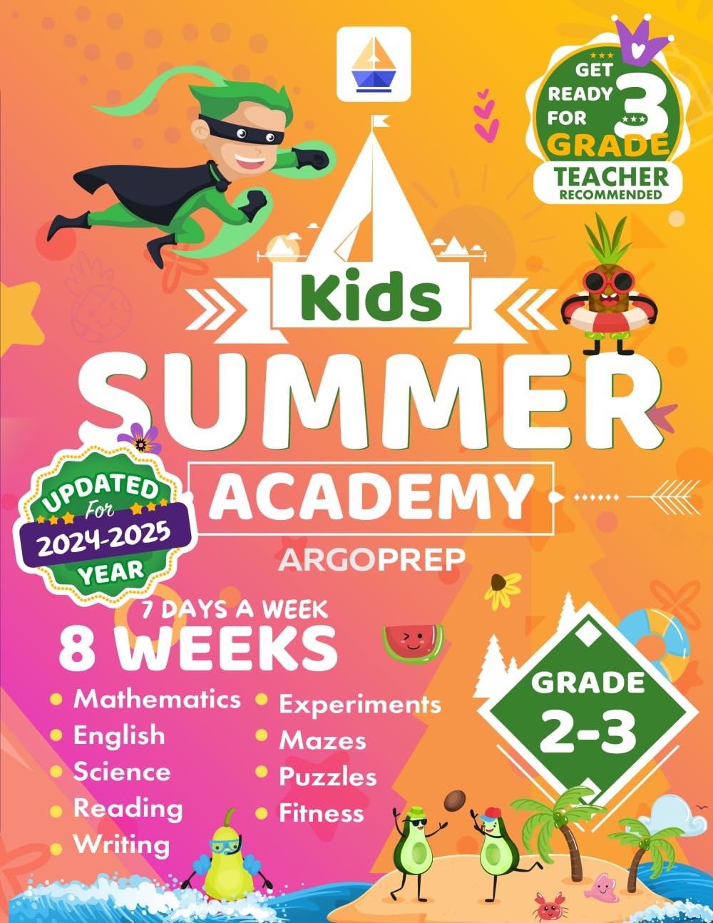 Kids Summer Academy by ArgoPrep – Grades 2-3: 8 Weeks of Math, Reading, Scie…
