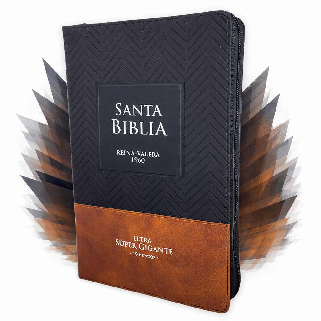 Biblia con Cierre Letra Super Gigante 19 puntos Mediana RV60 duotono con indice