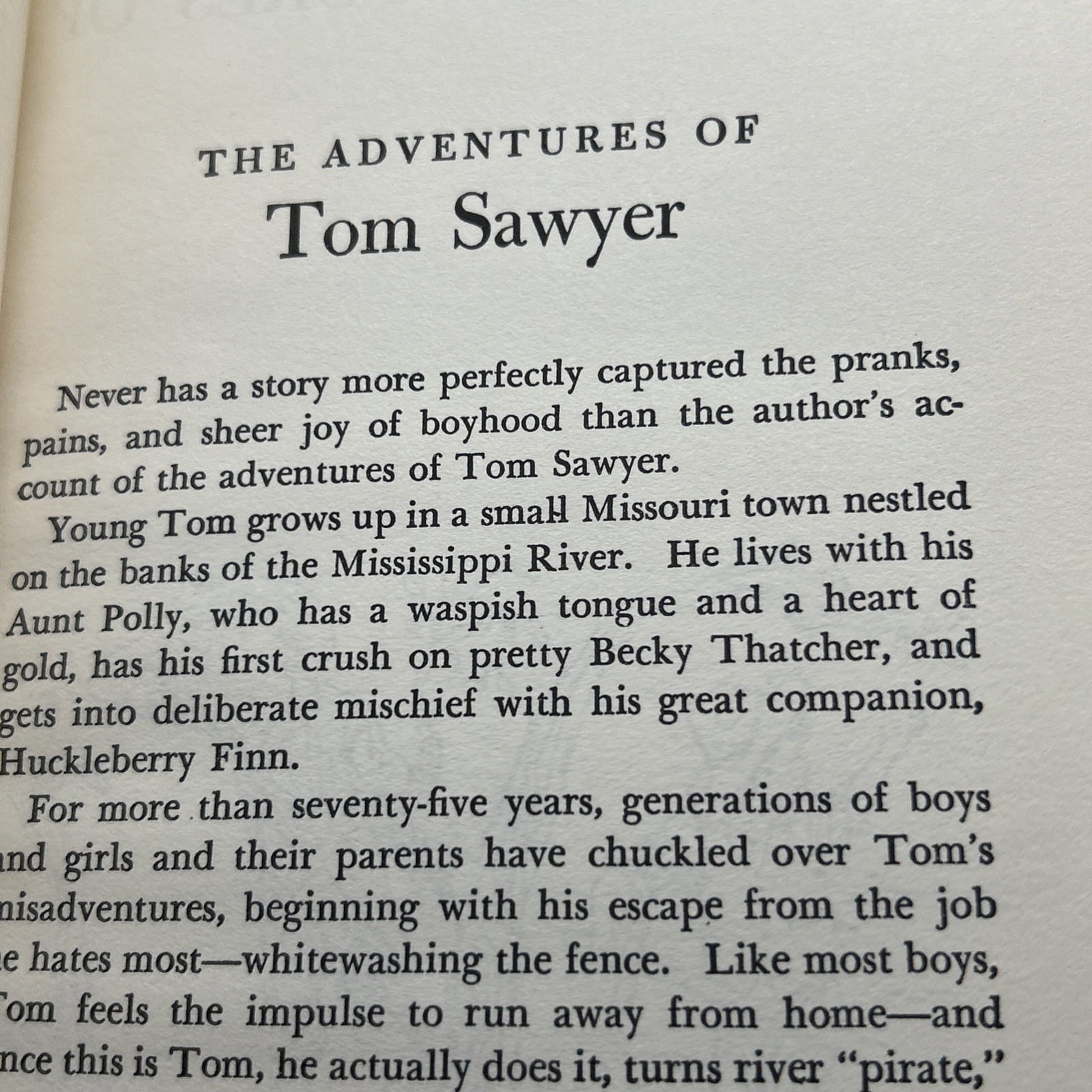 VINTAGE 1963 Hard Cover Book “ADVENTURES OF TOM SAWYER” Clemens Twain Illust.
