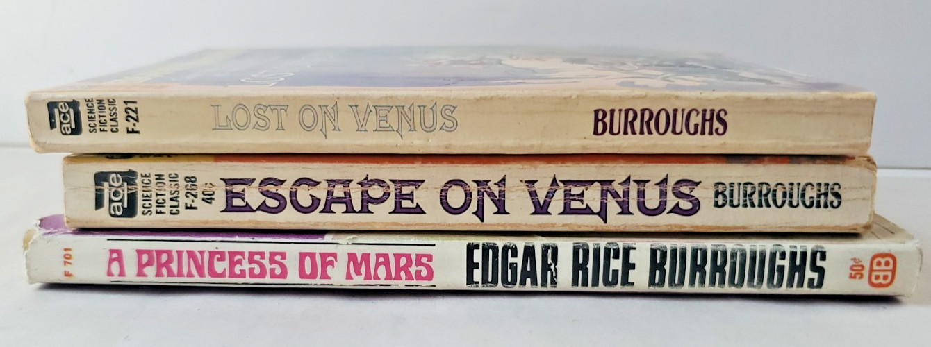 7 Edgar BURROUGHS BB Books, Paperback ~ Tarzan (#1, 2, 5 & 10), Venus & Mars