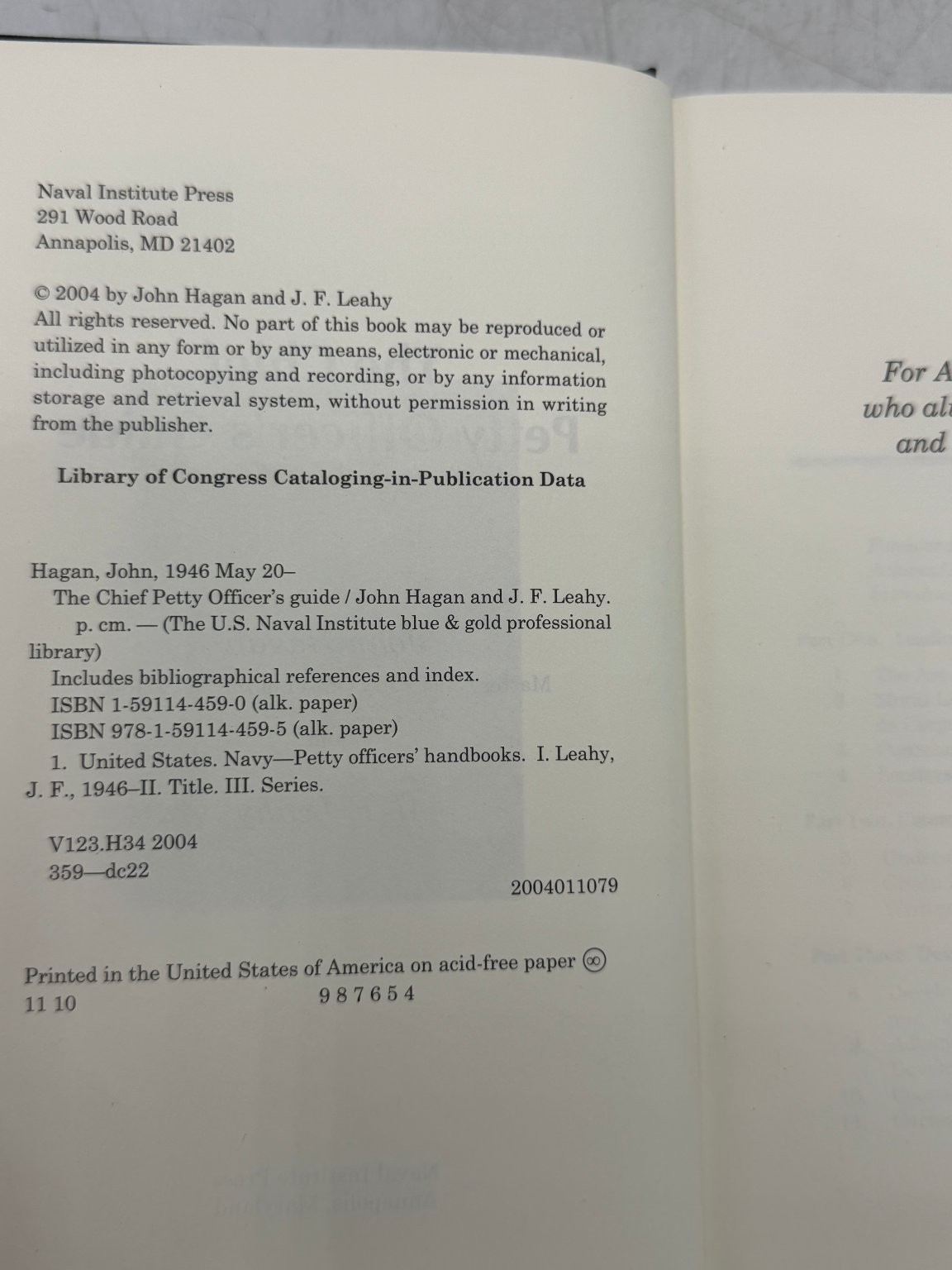Chief Petty Officer’s Guide Hagan & Leahy 2004 USN Naval Institute Press