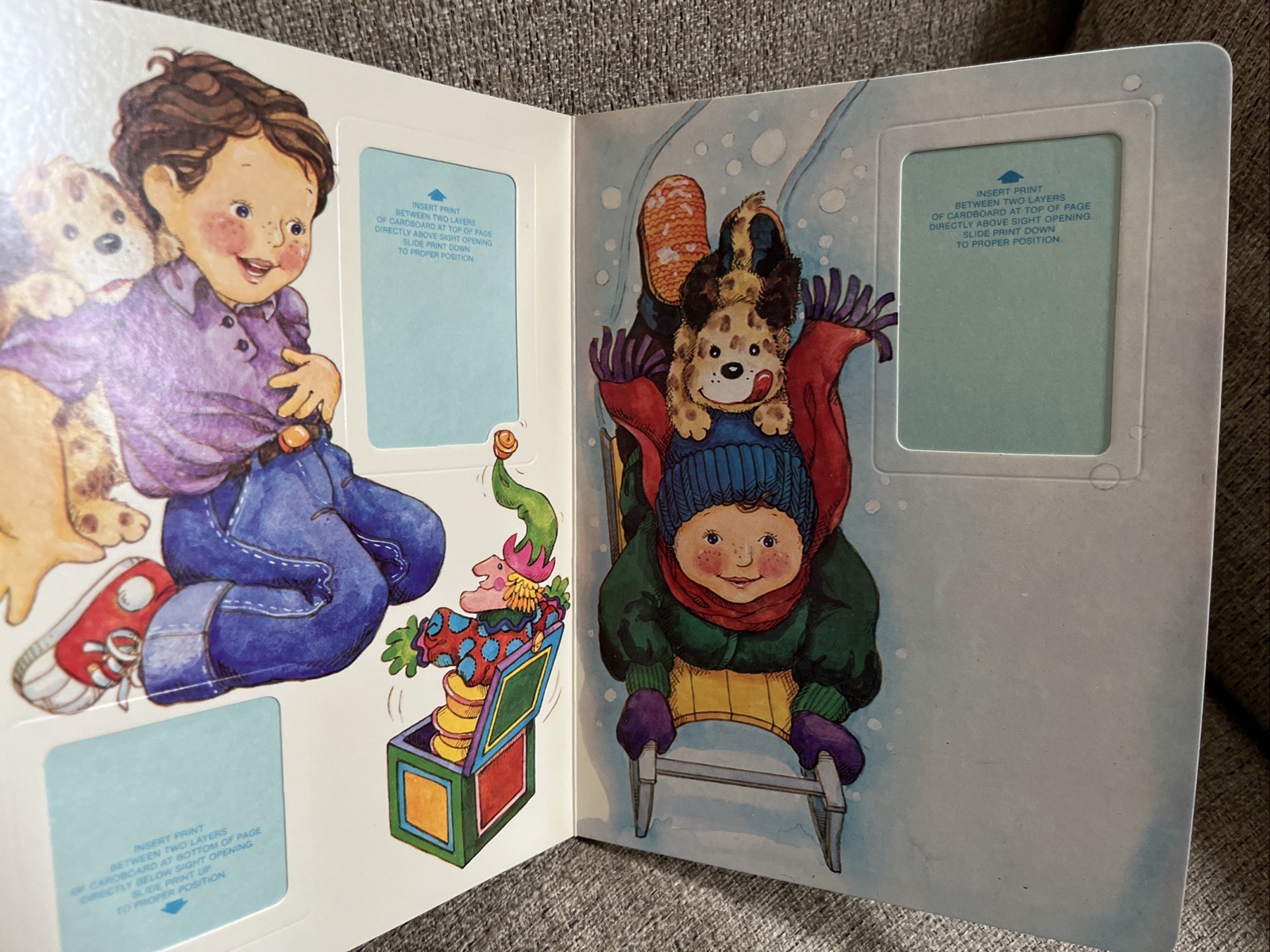 Vintage Growing Up Photo Book Illustrated Caroline Bracken 1983 Board