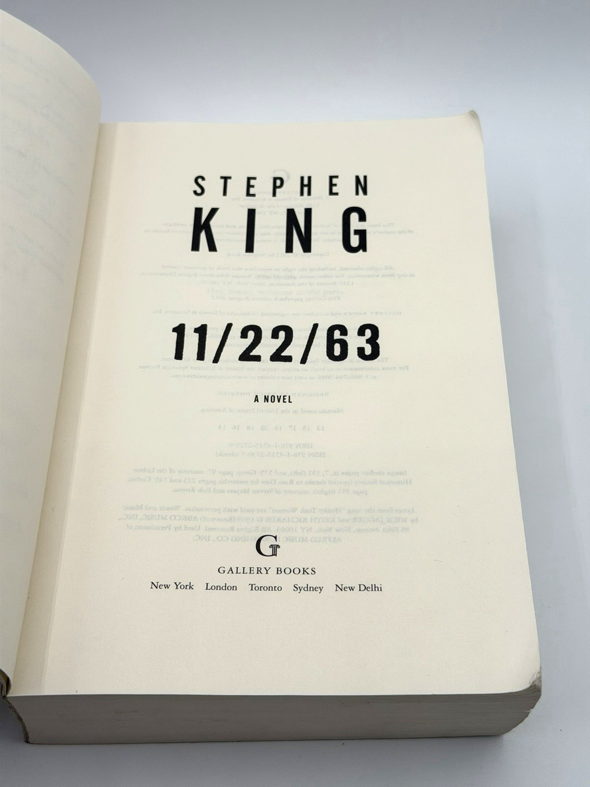 11/22/63: A Novel by Stephen King (2012, Paperback Book) Gallery Books