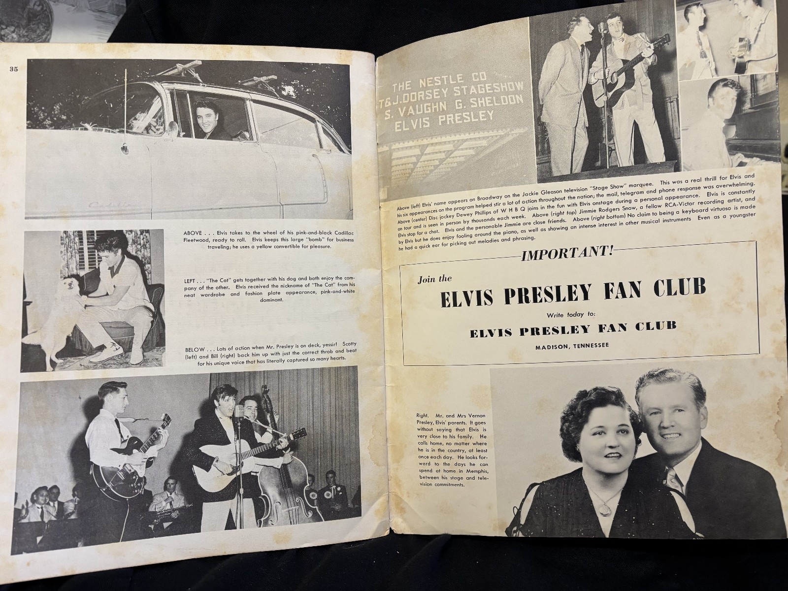 ELVIS PRESLEY JUKE BOX FAVORITES 35-PAGES WITH PHOTOS + SHEET MUSIC 1956