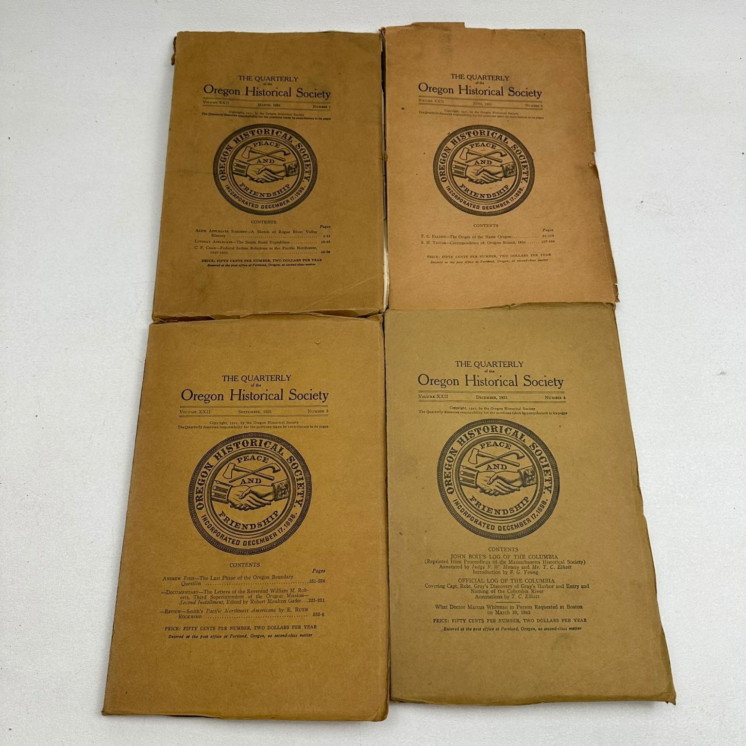 Oregon Historical Society Quarterly 1917-1924 PNW History Journals 32 Volumes