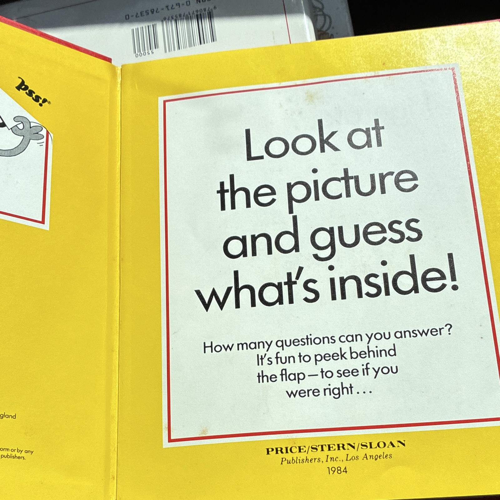 Eric Hill What’s Inside? Peek-a-Book HC Flap 1984 Price/Stern/Sloan