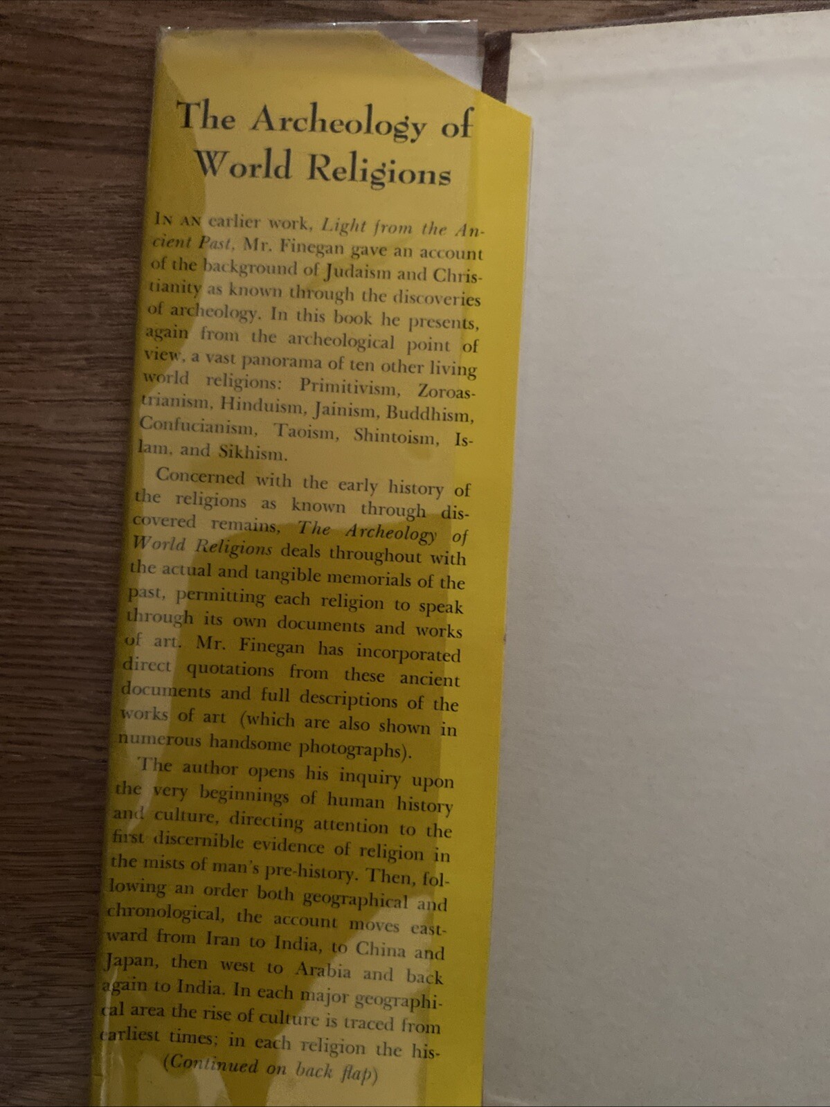The Archeology Of World Religions by Jack Finegan – Pub: Princeton 1952 HC