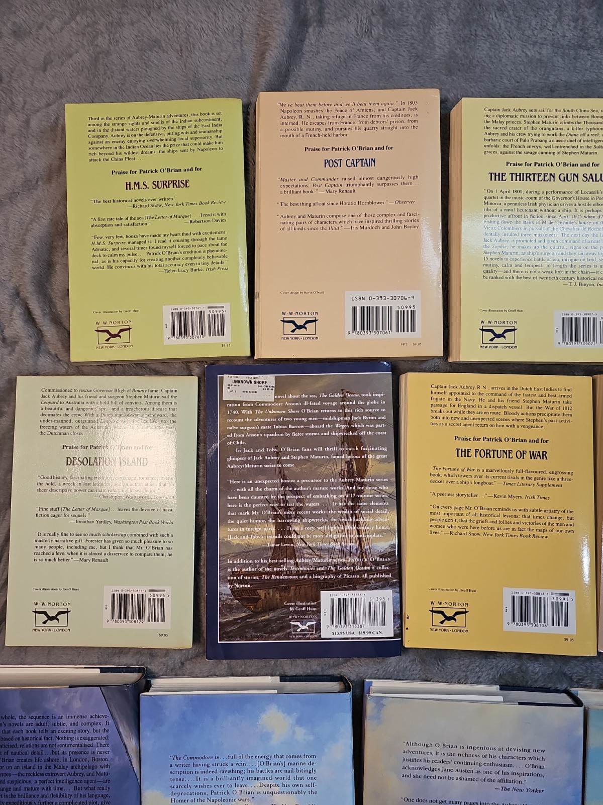 Patrick O’Brian Books lot of 17 Aubrey-Maturin Nautical Sailing British Navy