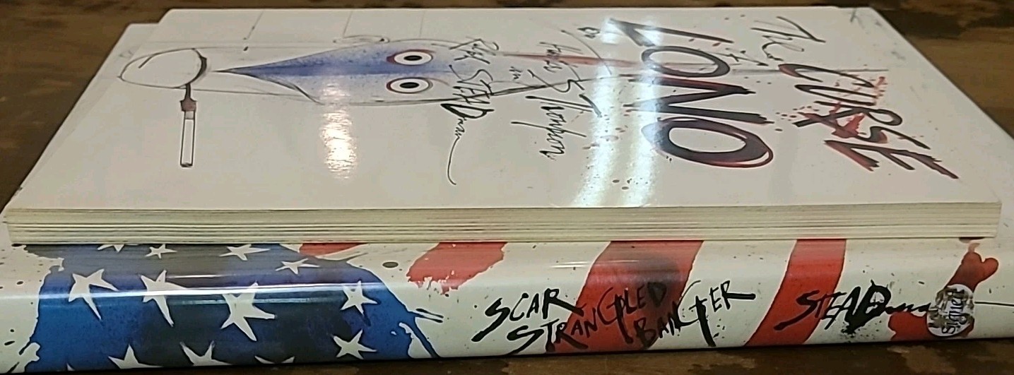 SIGNED Ralph Steadman THE CURSE OF LONO Hunter Thompson True 1st Bantam PB Book