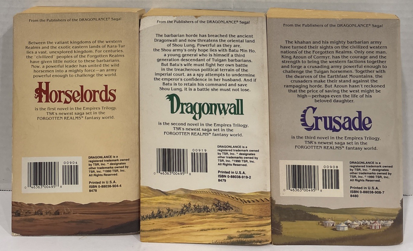 Forgotten Realms The Empires Trilogy Complete OG covers TSR 3 Book Set Lot