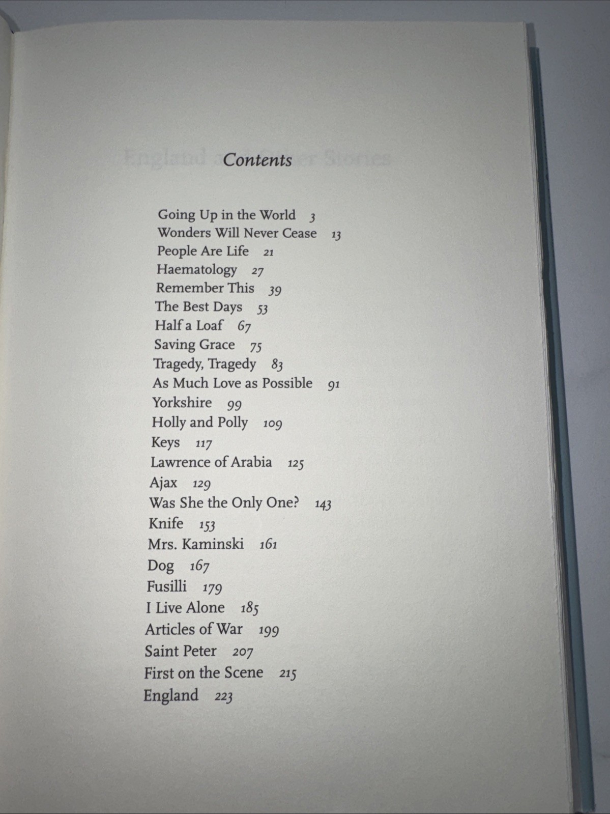England and Other Stories by Graham Swift (2015, Hardcover)