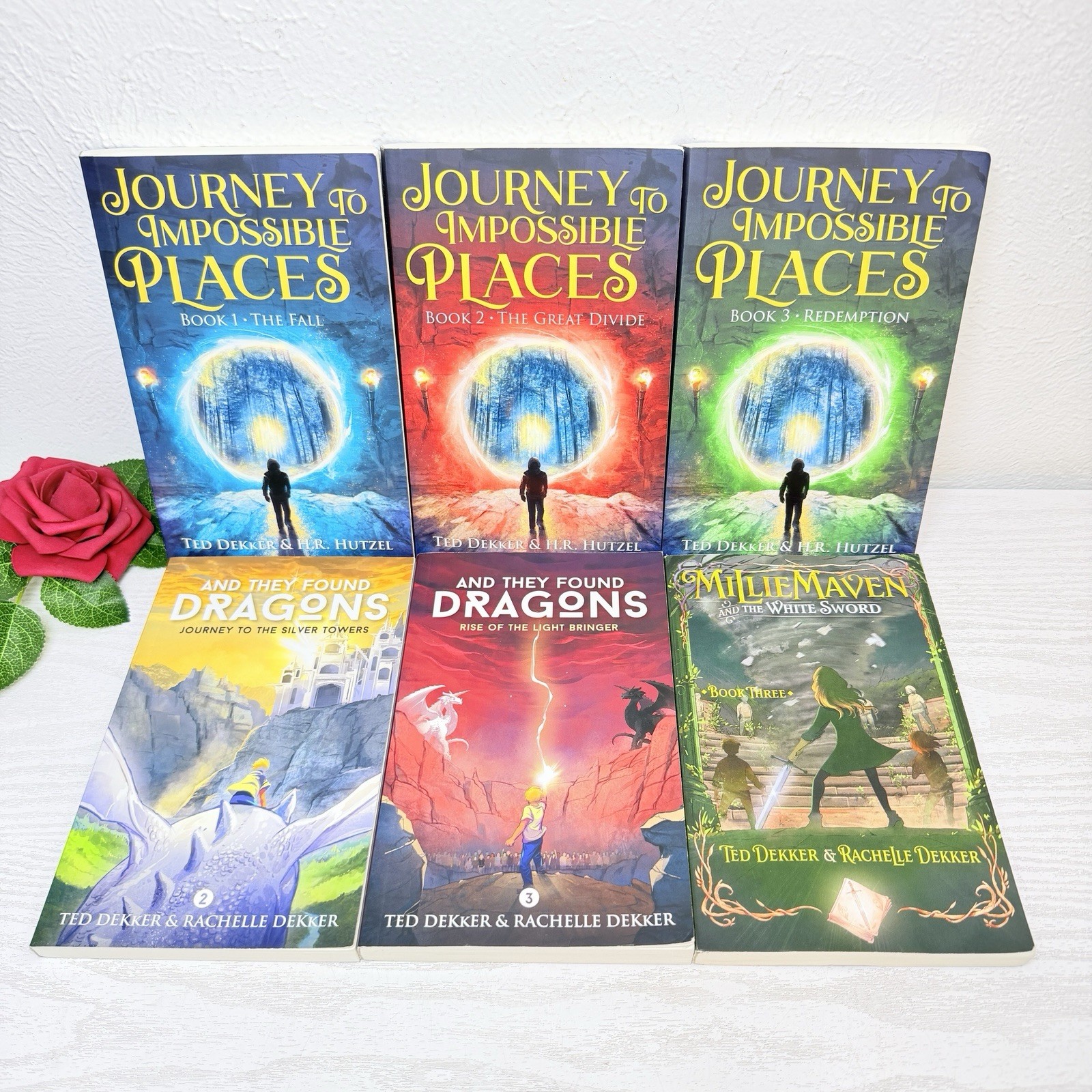 Lot 6 Ted Rachelle Dekker HR Hutzel Dragon Rider, Journey Impossible Millie TPB