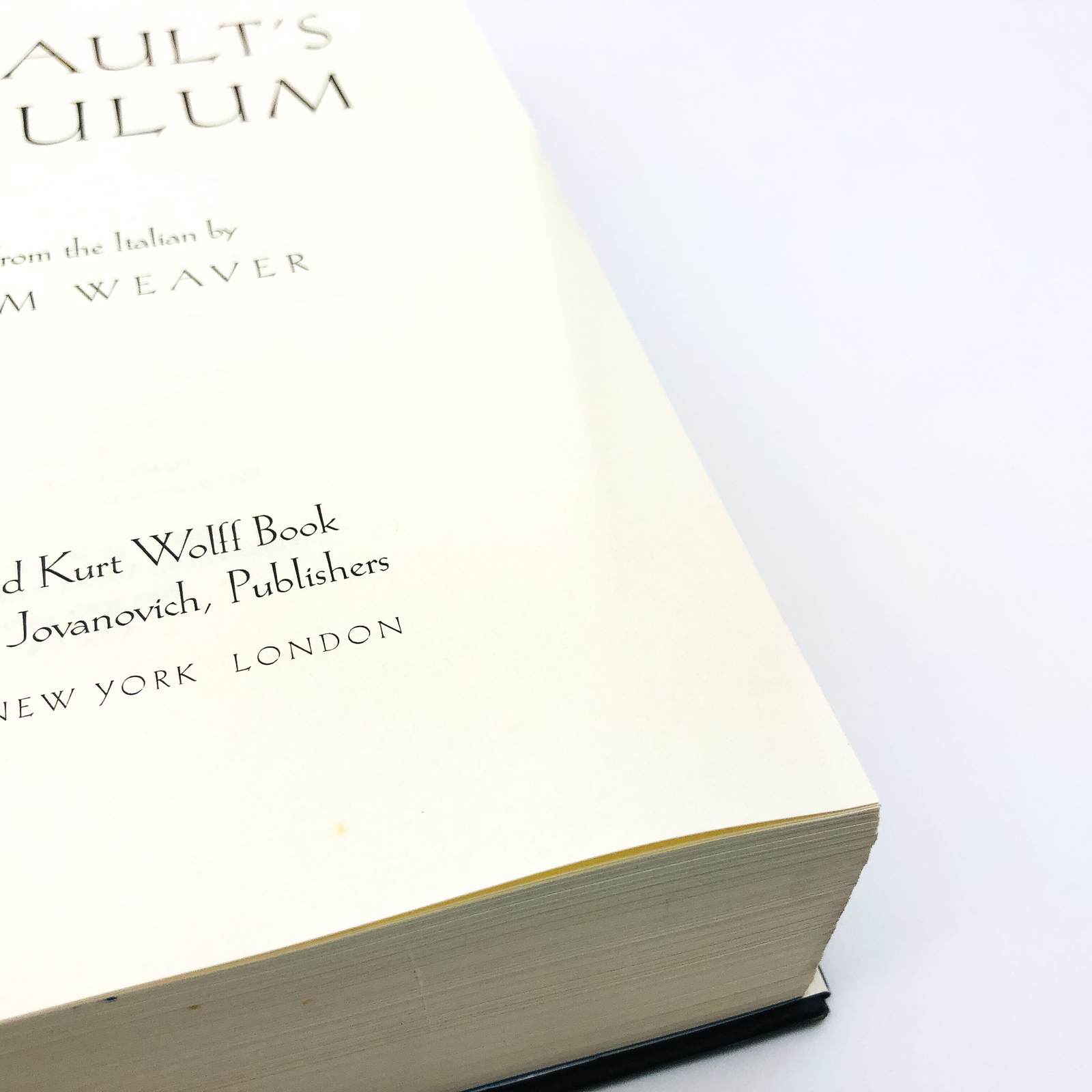 Foucault’s Pendulum Hardcover Umberto Eco 1988 Knights Templar First Trade Ed Y