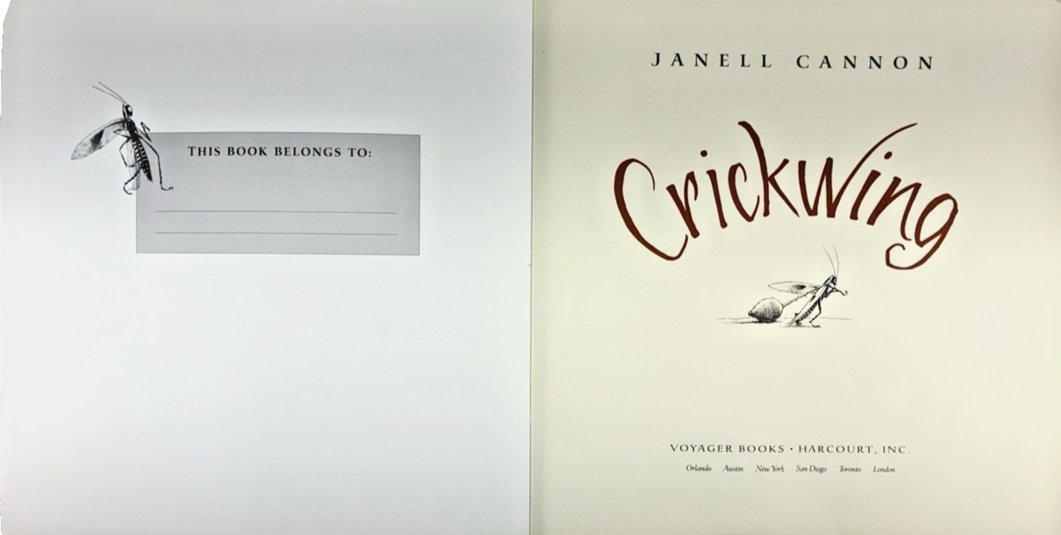 Crickwing by Janell Cannon Vintage 2005 Voyager Children’s Paperback Book