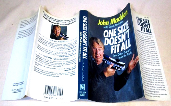 SIGNED One Size Doesn’t Fit All by John Madden First Edition 1988