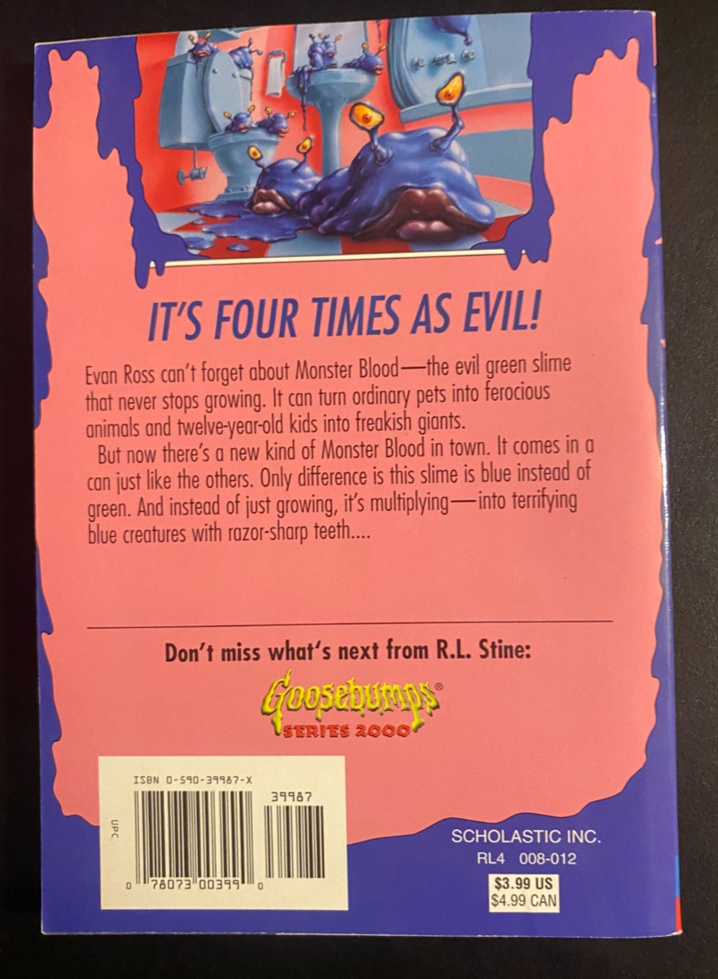 Goosebumps #62 Monster Blood IV – 1st Print 1997 VG