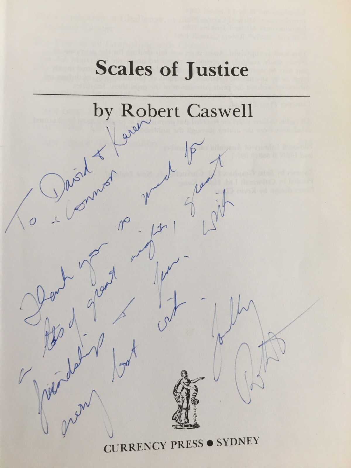 Scales of Justice by Robert Caswell (Trade Paperback) Signed