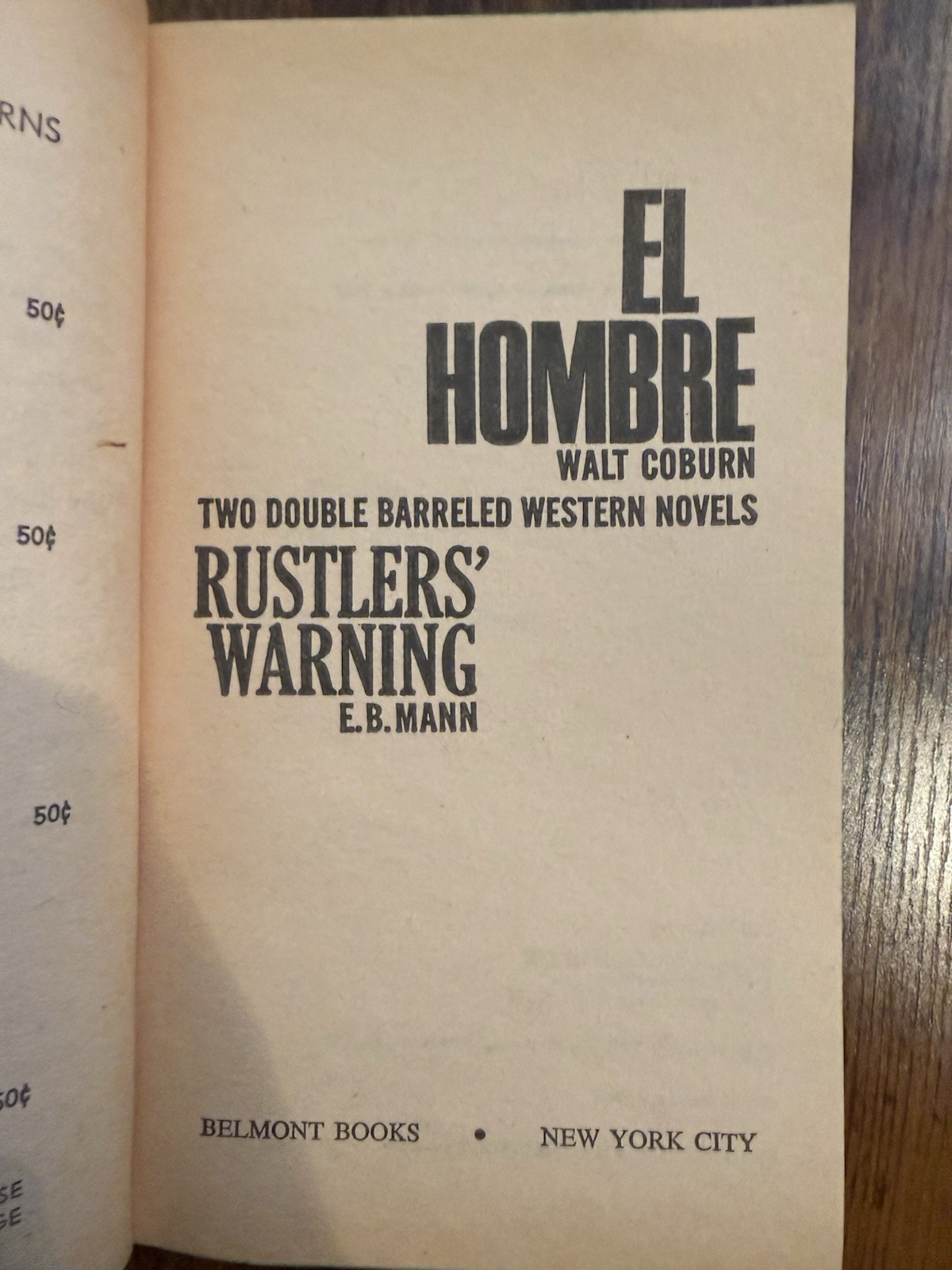 Walt Coburn E.B. Mann Vintage Paperback Western Belmont Double 1960s