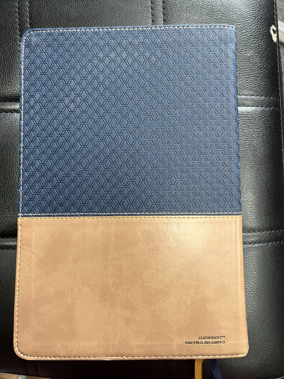 NIV Study Bible Fully Revised Edition Leathersoft Navy/Tan IMPRINTABLE!