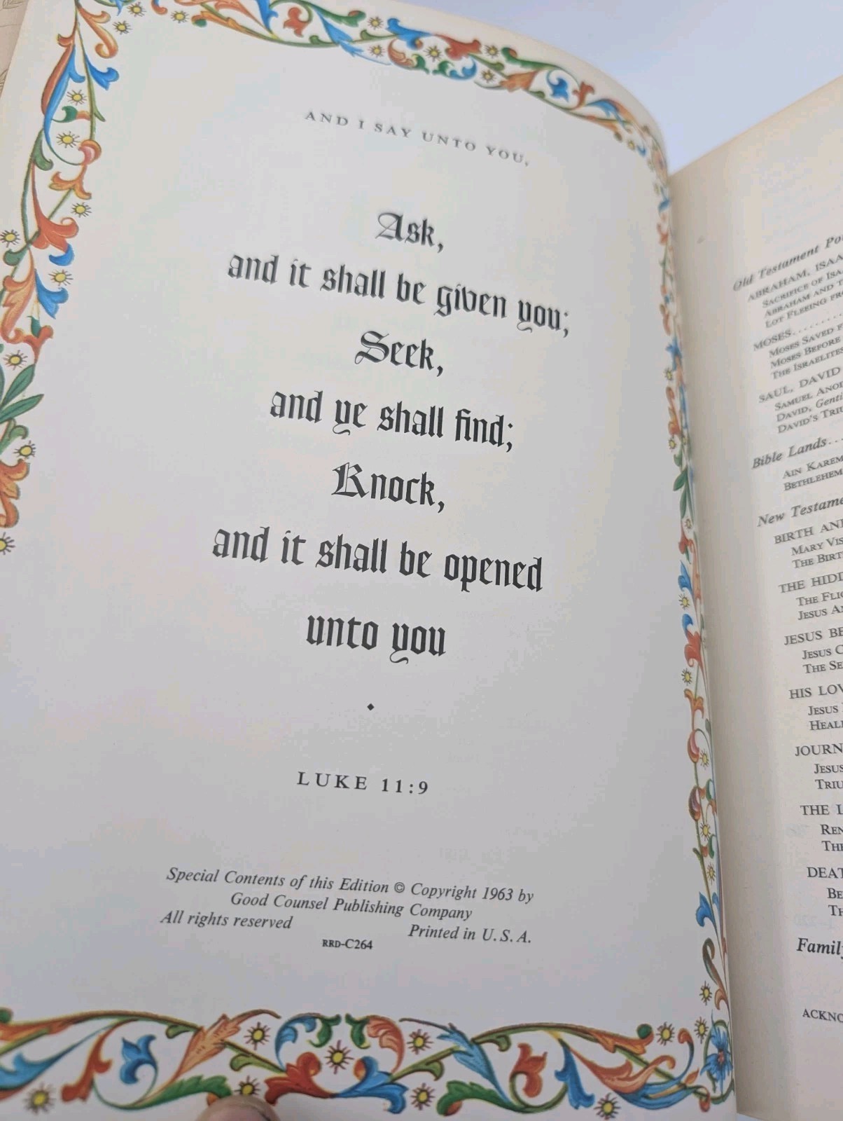 Vintage Large Print Family Holy Bible King James Version KJV White Good Counsel