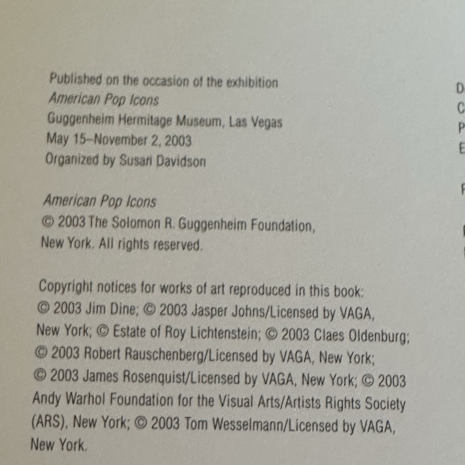 Hardcover Book American Pop Icons Guggenheim Hermitage Museum