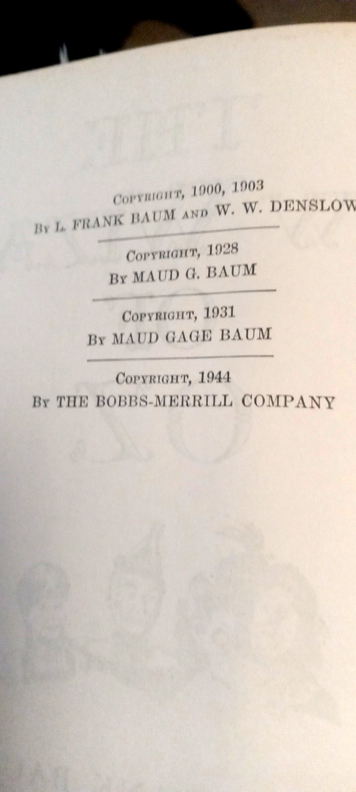 Lot of 2x THE WIZARD OF OZ L.F. Baum 1944 Bobbs-Merrill+Gossett- Evelyn Copelman