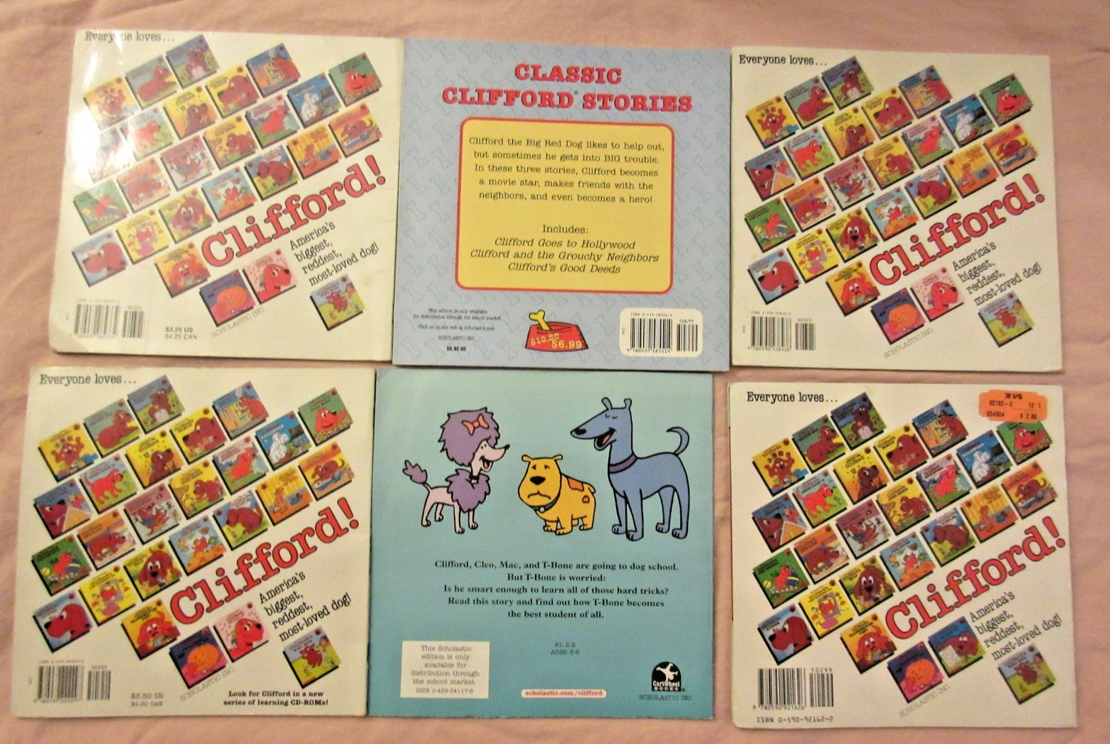 Vtg 1990s 2000s Clifford The Big Red Dog Paperback Book Lot of 6