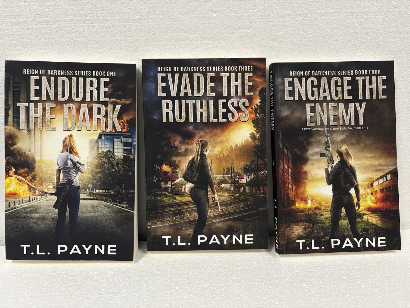 Lot Of 6 Books By T. L. Payne: Rain Of Darkness (1,3,4) & Survive The Collapse