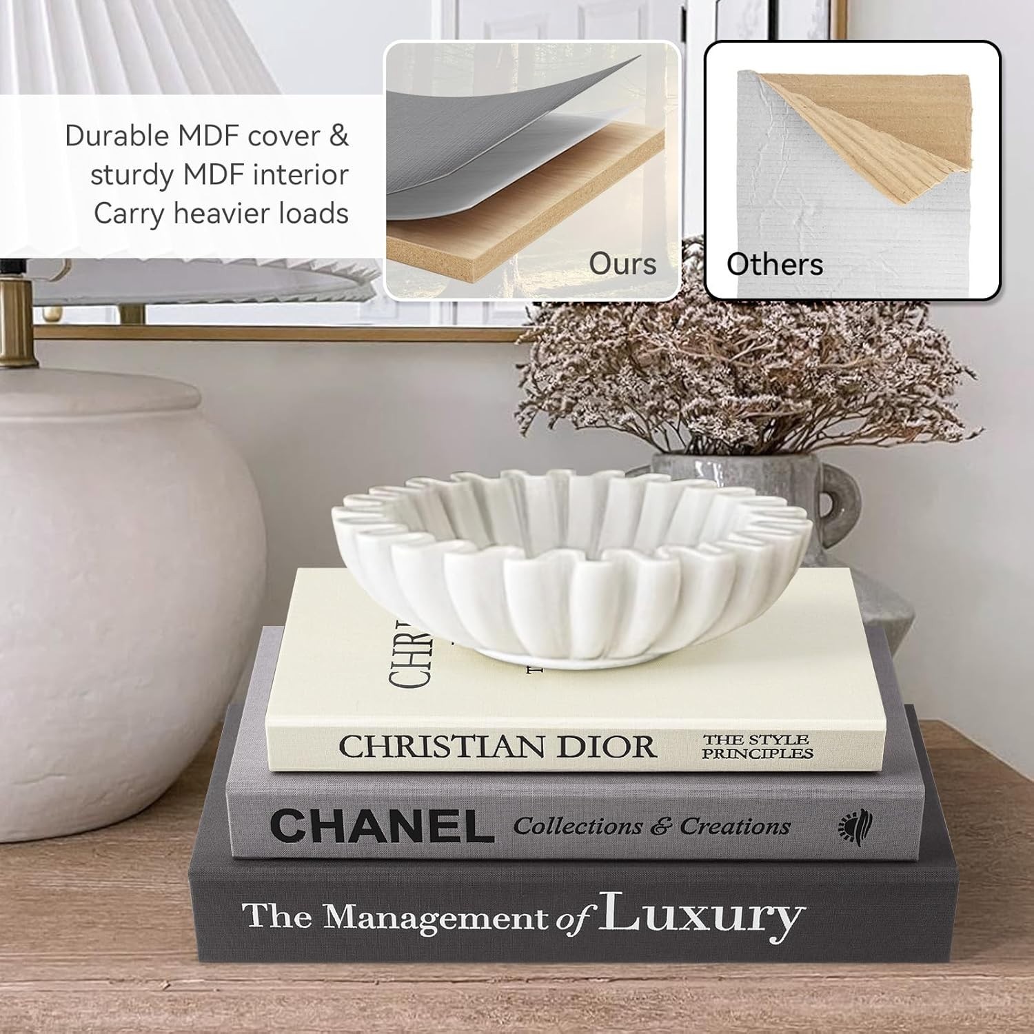 Luxury Linen Decorative Books Set of 3 – Minimalist Home Decor for Elegance