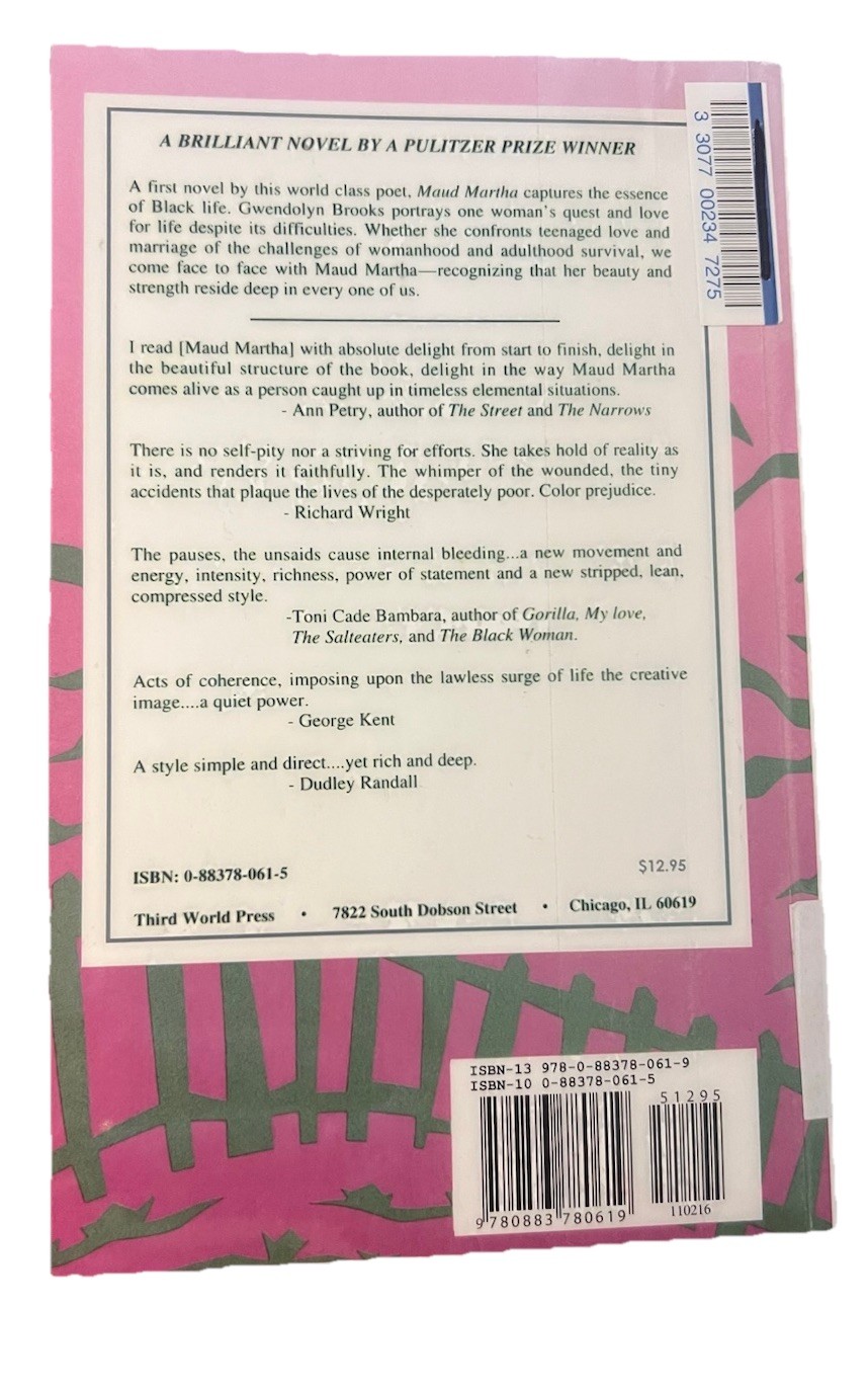 Maud Martha, A Novel By Gwendolyn Brooks