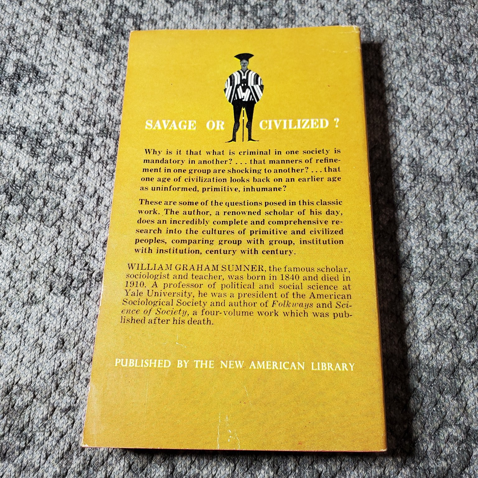 Folkways William Graham Sumner 1960 First Printing Sociology Anthropology Mentor