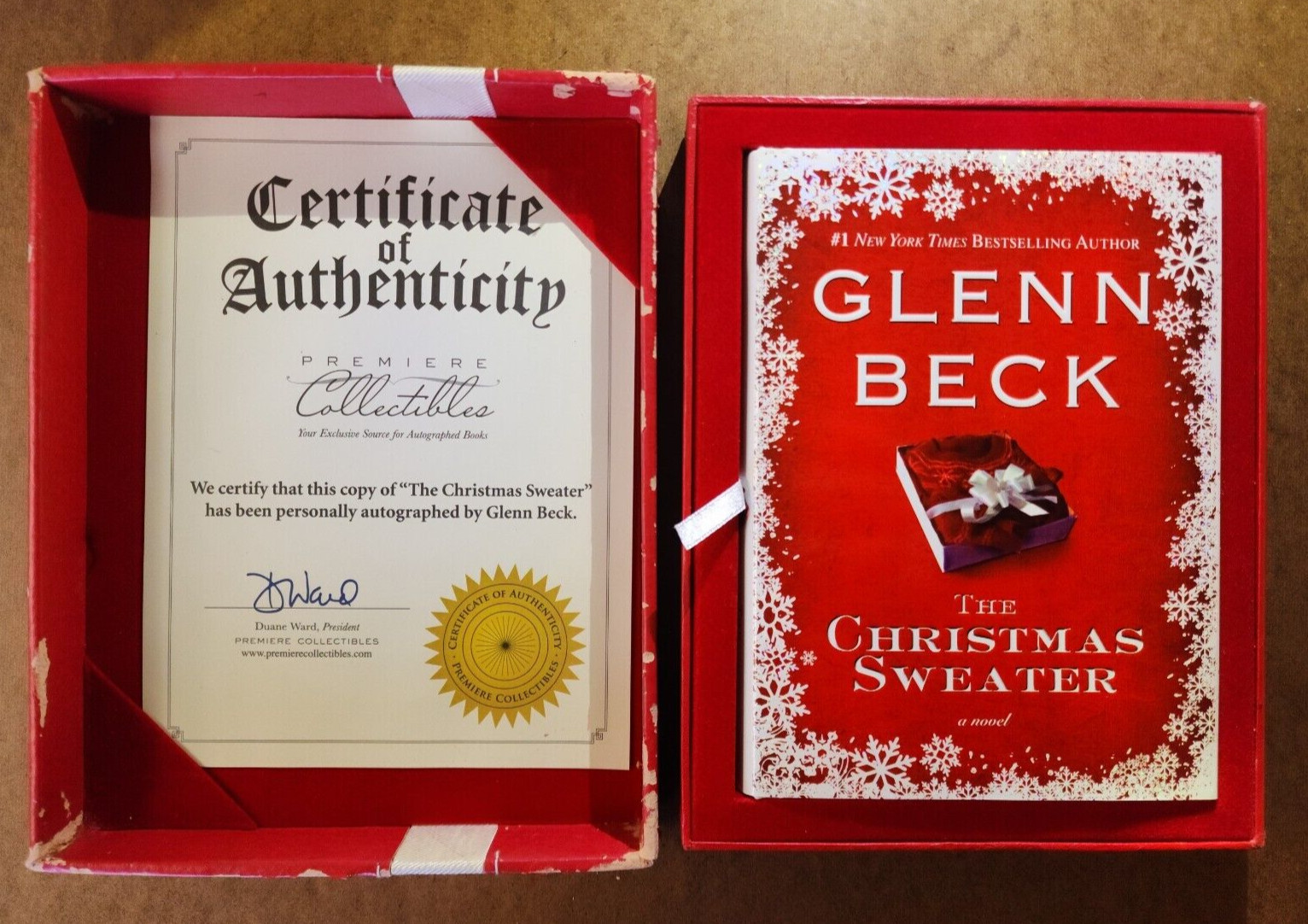 Glenn Beck – THE CHRISTMAS SWEATER – Boxed Hardcover w/DJ – SIGNED by Beck w/COA