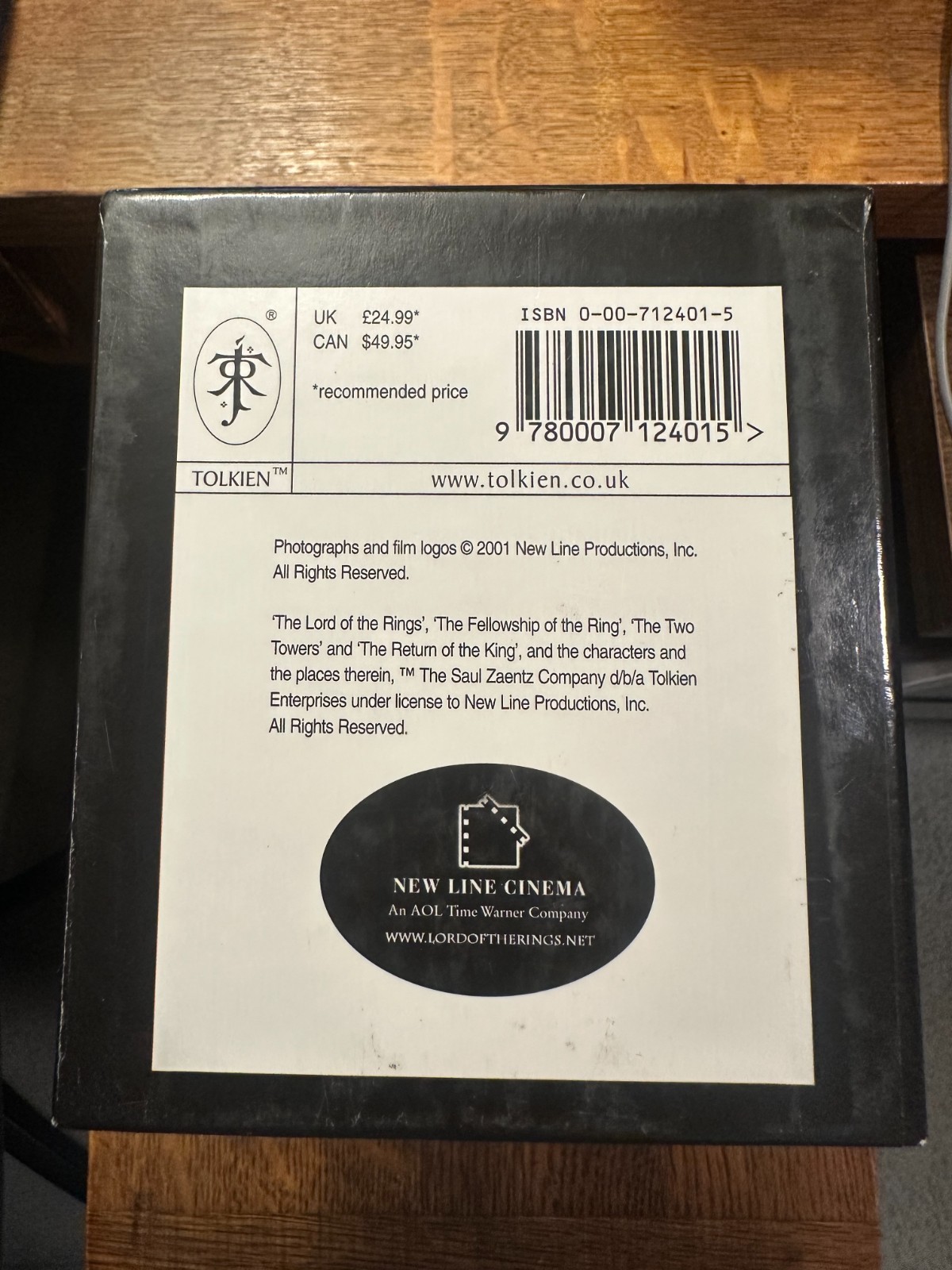 The Lord of the Rings by J.R.R. Tolkien 2001 PAPERBACK BOX SET HOBBIT FANTASY VG