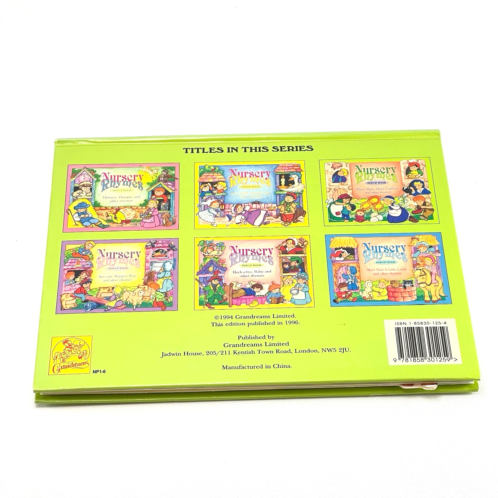 Grandreams Nursery Rhymes Pop-Up Books Lot of 4 – 1994 – Free Shipping