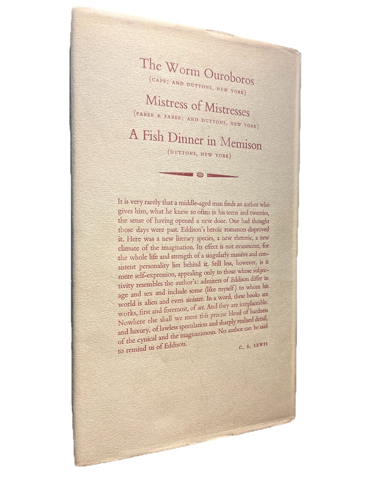 E.R. Eddison~THE MEZENTIAN GATE 1958 1st Edition NF in NF dustjacket