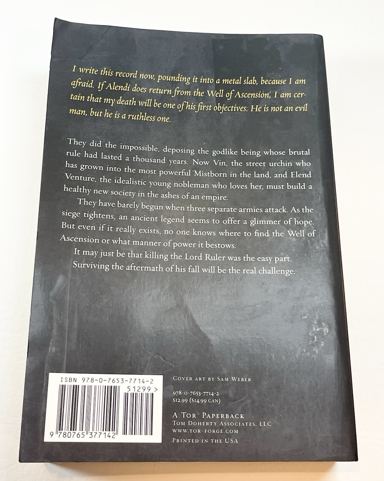 The Well of Ascension – A Mistborn Novel Brandon Sanderson Stated 1 St Ed 2014