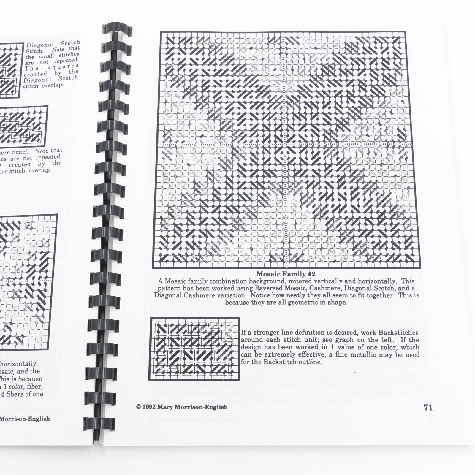 Canvas Embroidery Notebook Backgrounds Mindy English 1993 PB Plastic Spine VGUC