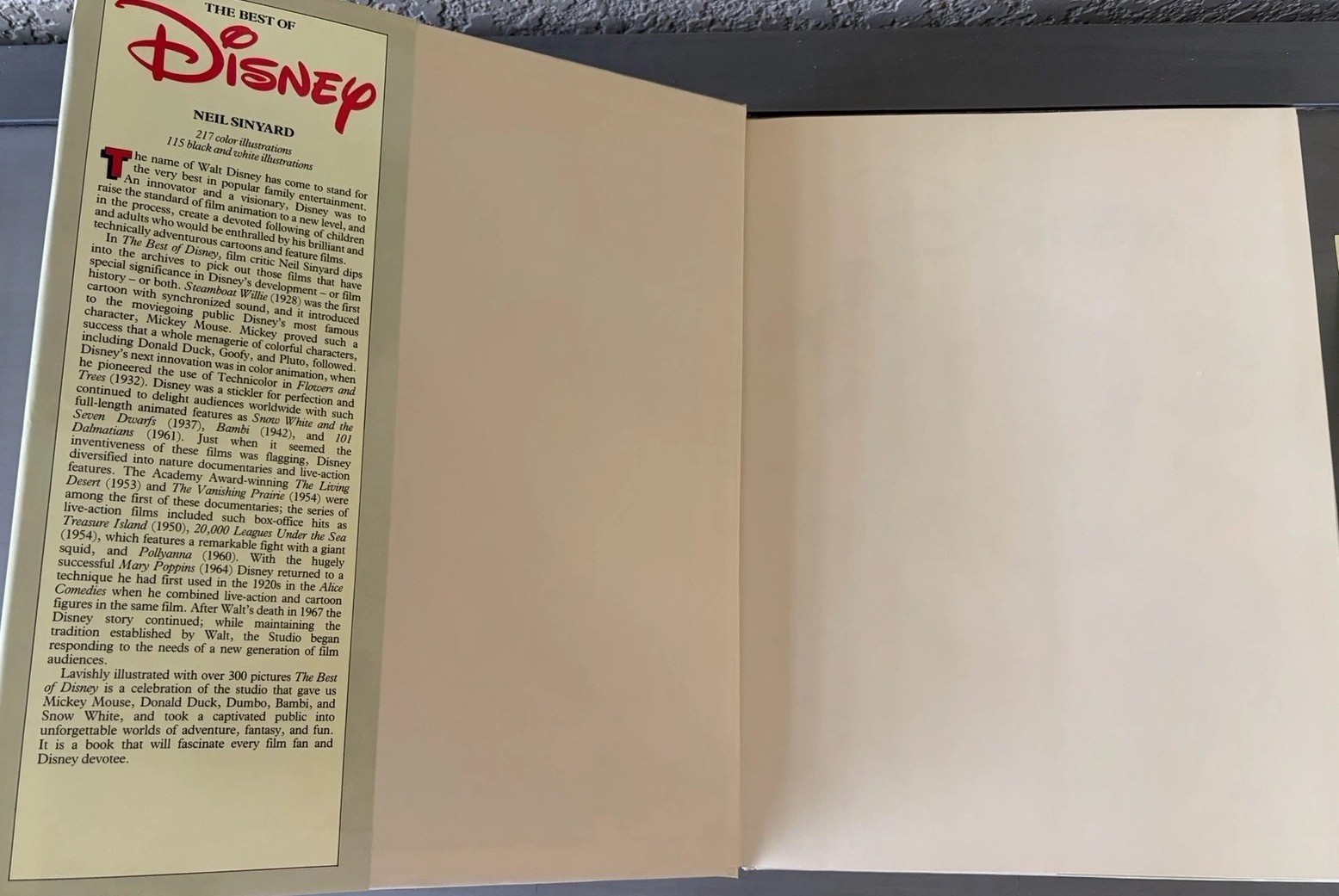 THE BEST OF DISNEY Vintage HARDCOVER BOOK BY NEIL SINYARD