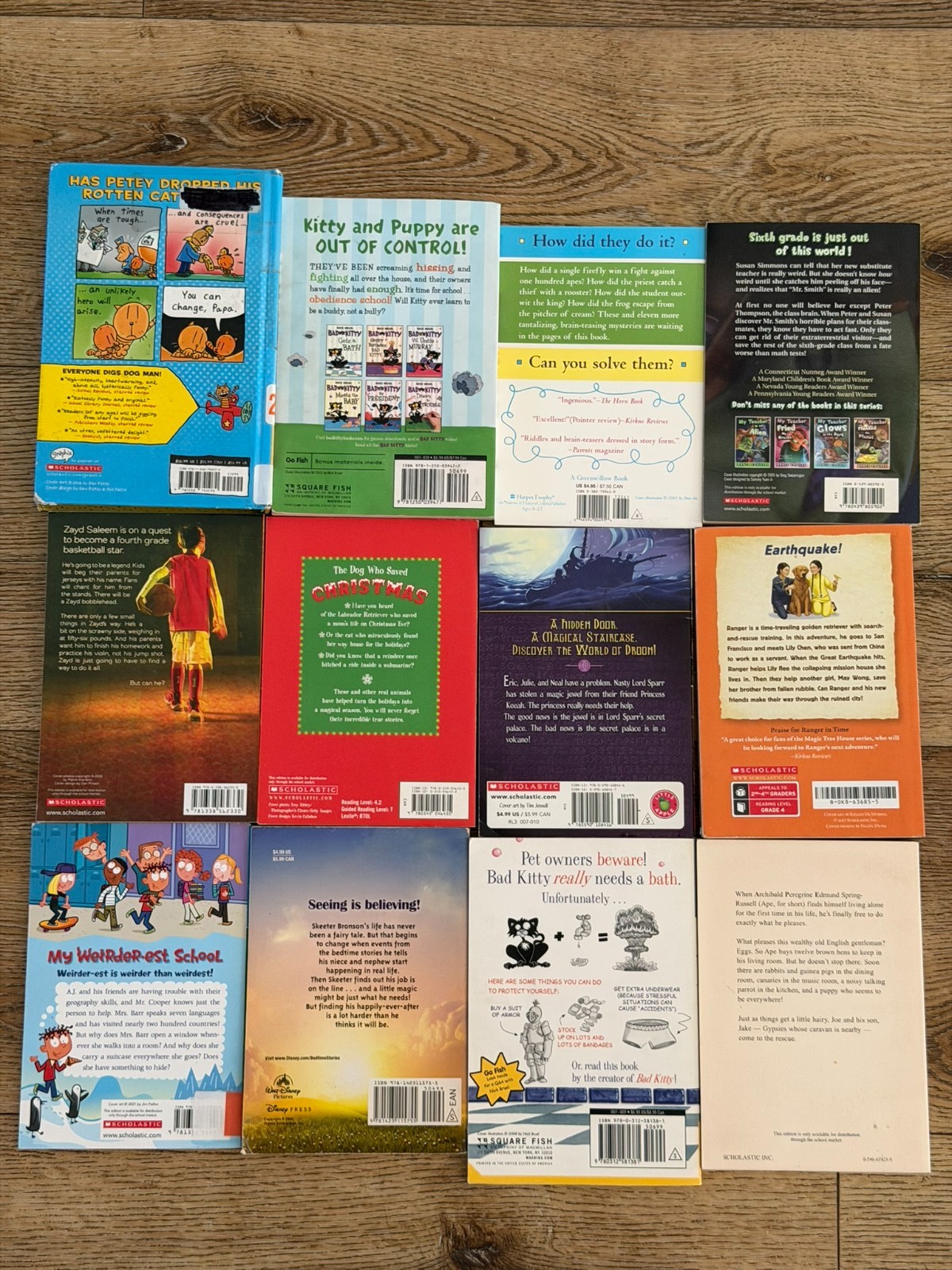 12 Kids Chapter Books Lot Dog Man Bad Kitty Ranger In Time Mr Ape