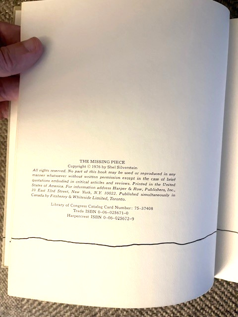The Missing Piece by Shel Silverstein (1976) HC / DJ very good!