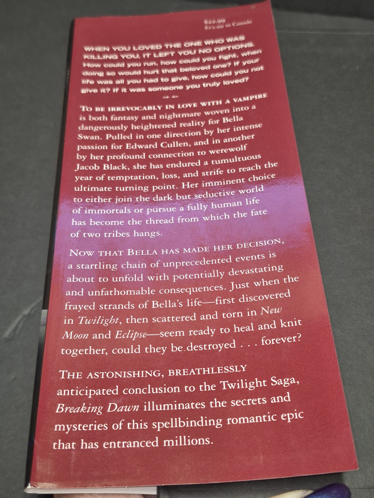 Breaking Dawn by Stephenie Meyer Hardcover First Edition Later Printing w/ DJ