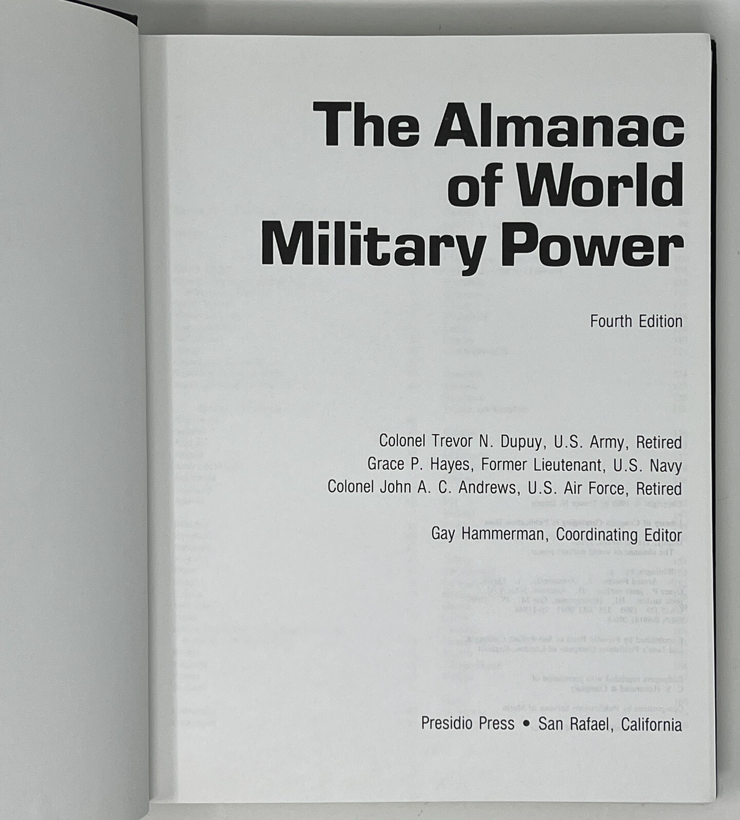 The Almanac of World Military Power, Dupuy, Andrews & Hayes – 1980 4th Ed. HC/DJ