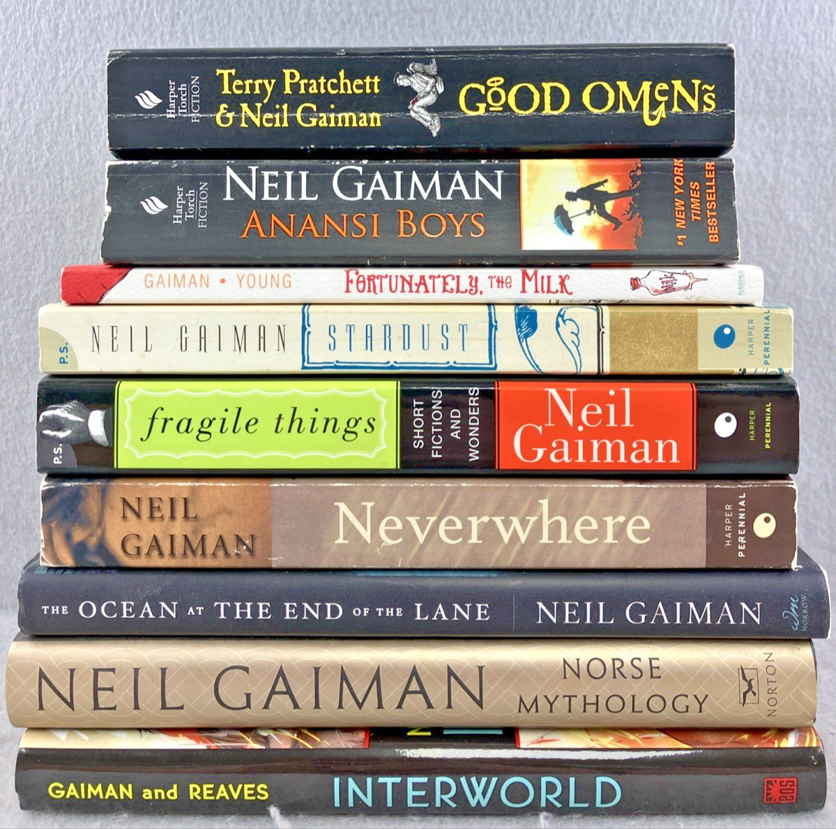 Neil Gaiman Book Lot Mixed Hardcover /Paperback Lot Of 9 Norse Mythology