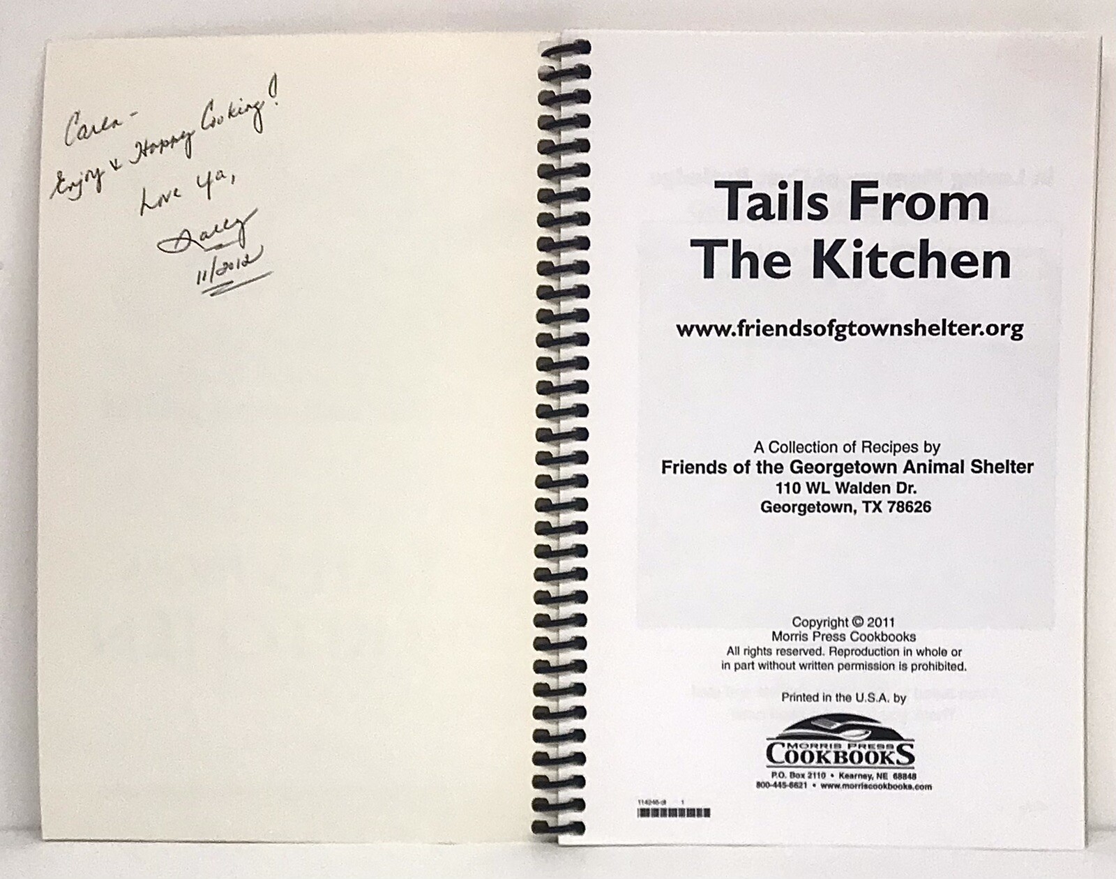 Tails From The Kitchen: Friends Of The Georgetown Animal Shelter 106 Pages 2011