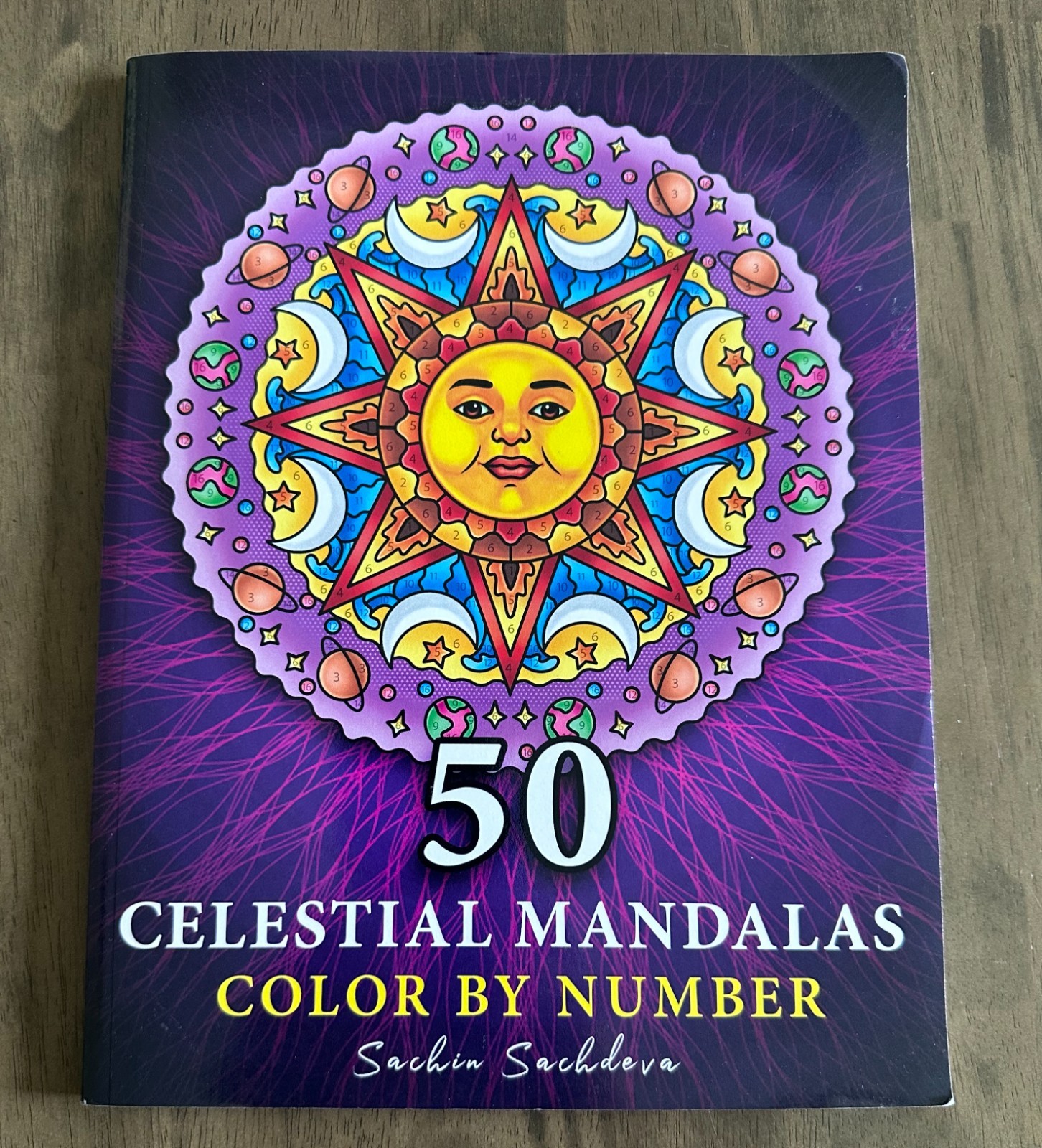 50 Celestial Mandalas Color by Number Coloring Book for Adults NEW