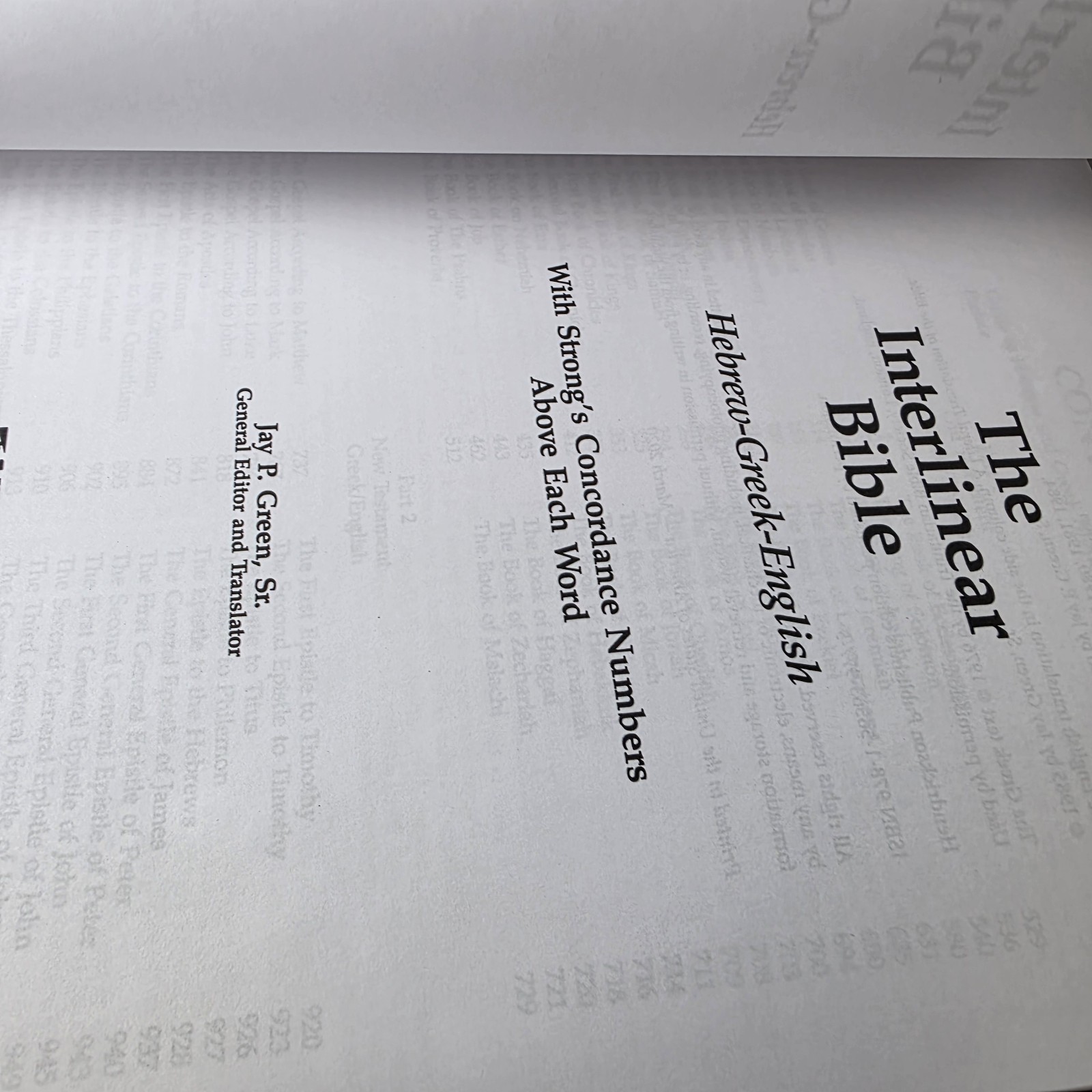 The Interlinear Bible: Hebrew Greek English by Jay P. Green (2020, Hardcover)